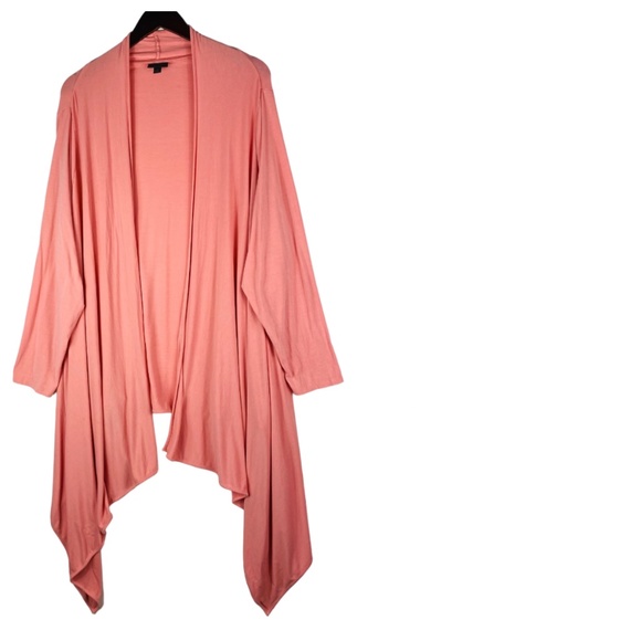 J Jill Wearever Collection Sz 3X 22 24 Cardigan Sweater Peach Apricot Waterfall - Picture 2 of 6